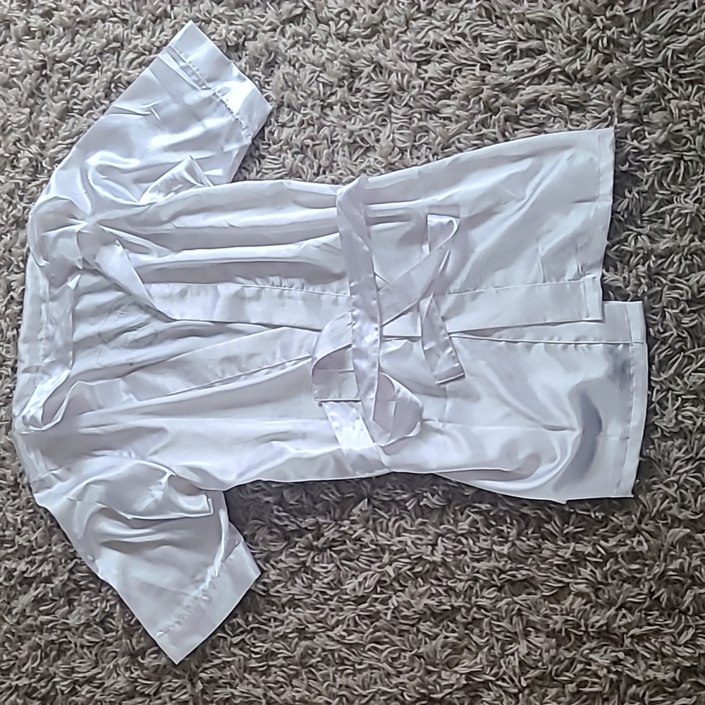 White Satin Bride Robe - Picture 4 of 4